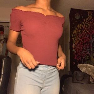 off the shoulder crop top